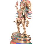 Pure Brass Kali Mata Idol with Stonework | 18" Four-Armed Art | 9.5kg Sacred Masterpiece | Meenakari Temple Beauty | Jaipurio